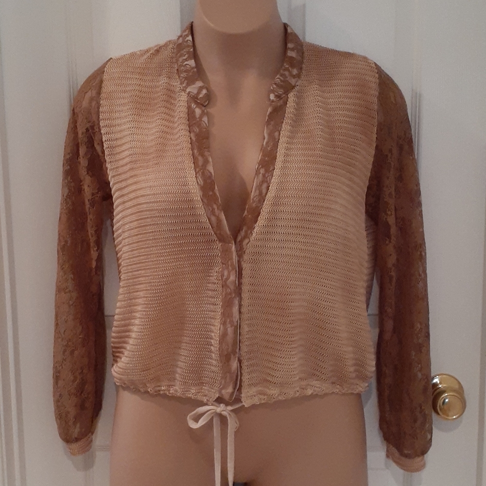 Gimmicks Drawstring Openweave Cardigan